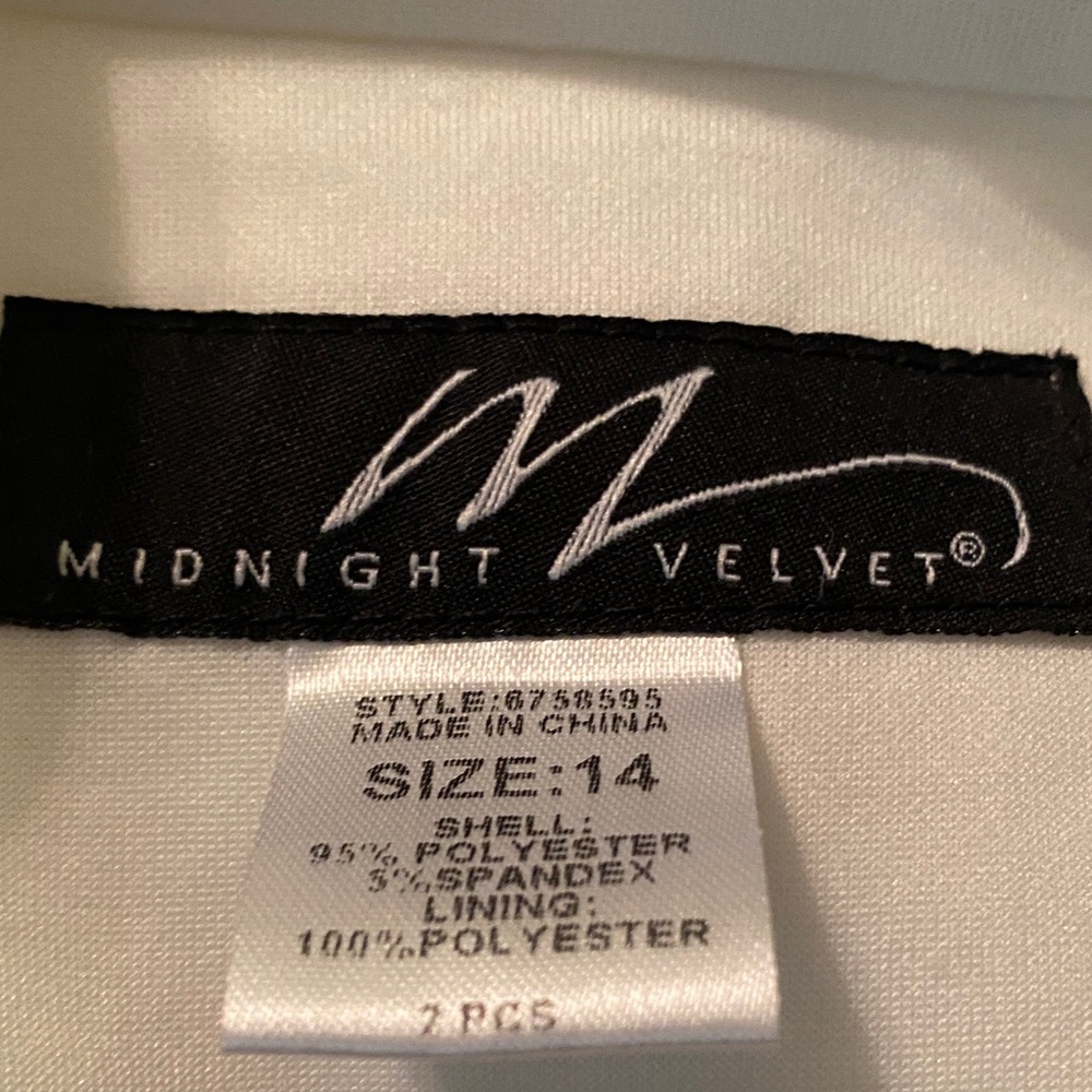 Midnight Velvet White Midi Dress with Jacket - Picture 6 of 7